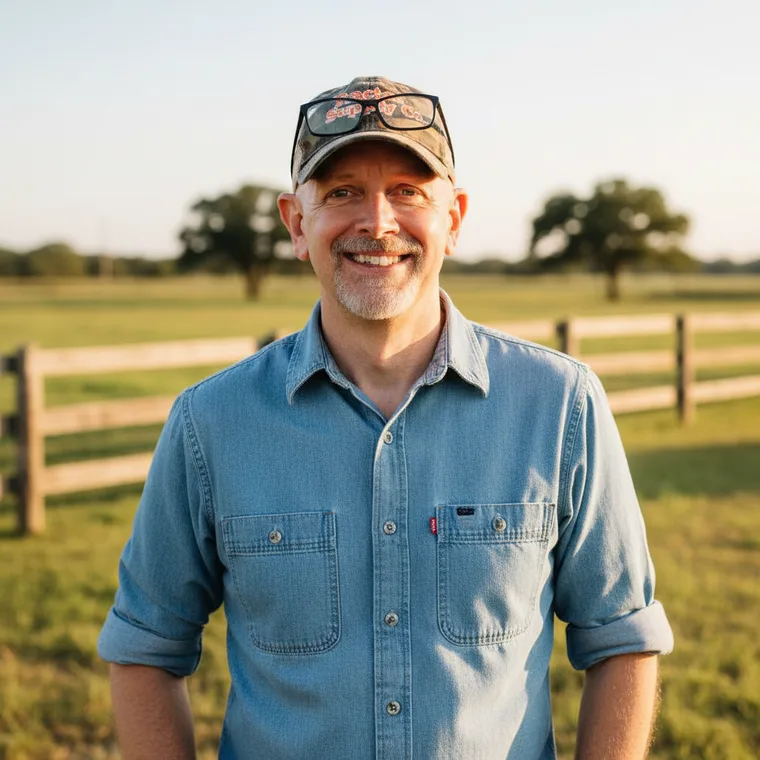 Founder of Talanton Digital, at a pasture fence